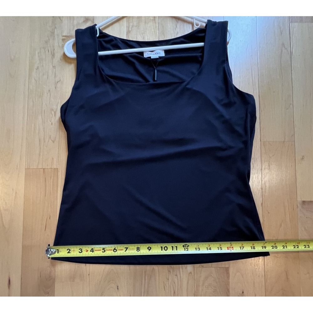 Calvin Klein Wom sleeveless top black square neck bust is lined NWT - Picture 6 of 8